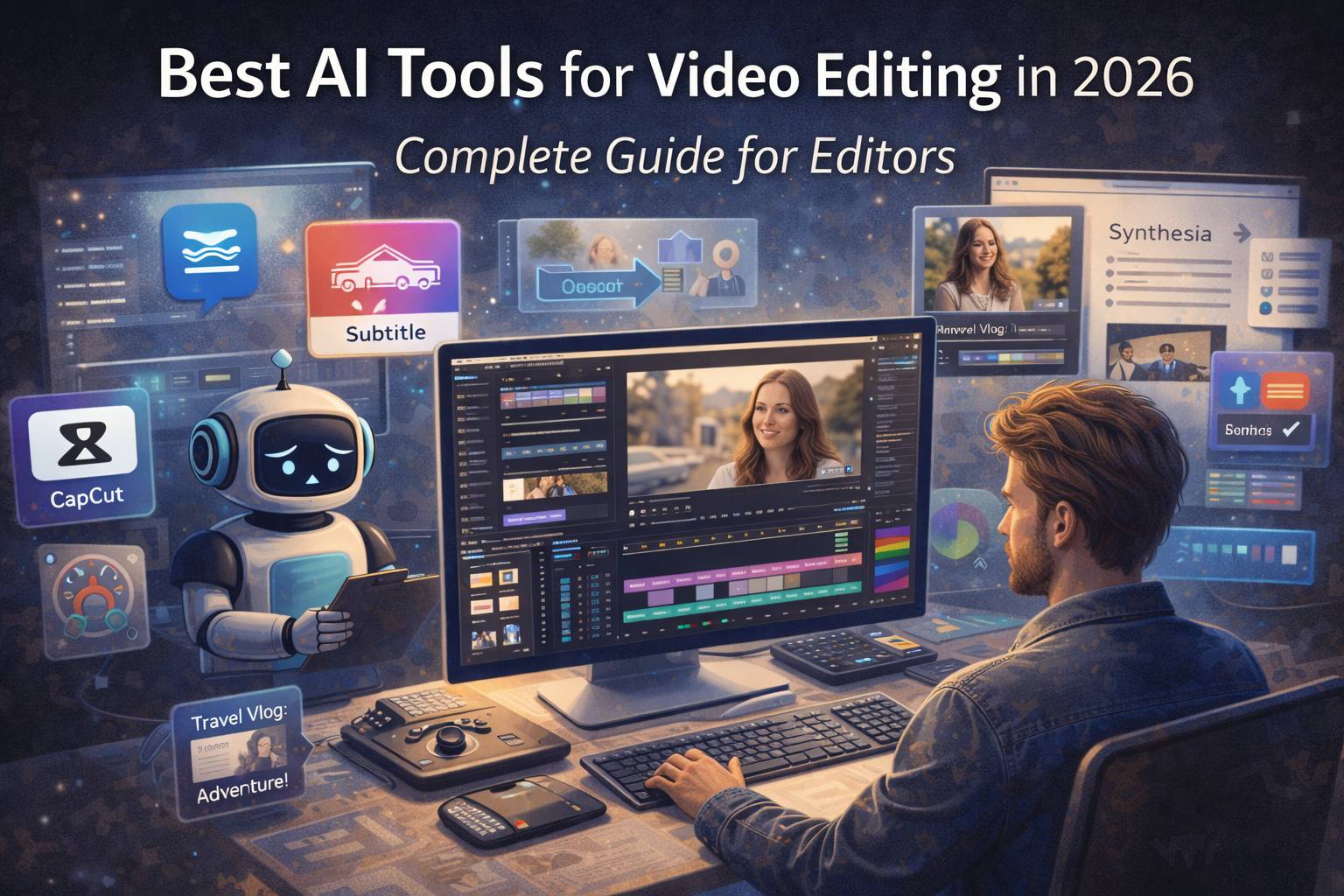 بهترین ابزارهای هوش مصنوعی برای ادیت ویدیو در ۲۰۲۶ | آموزش کامل انتخاب AI مناسب ادیتورها